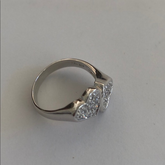 ADI Sterling Silver CZ 925 Size 8 Hearts Ring - Picture 6 of 8